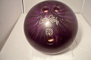 Vintage Lucky Strike Purple Swirl 12 lbs 3 ounces Drilled Bowling Ball - Picture 1 of 10