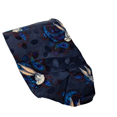 Corbata vintage 1993 Looney Tunes Mania Bugs Bunny Paisley novedad 100 % seda Foto 1 de 4