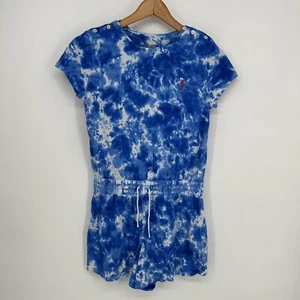 Polo Ralph Lauren Romper Girls Extra Large Blue Tie Dye Cotton Jersey - Picture 1 of 8