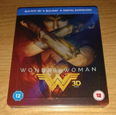 WONDER WOMAN ~ HMV Exclusive Blu-Ray 3D STEELBOOK - BRAND NEW and FACTORY SEALED - Image 1 of 3