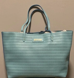KENNETH COLE REACTION Extra Large Tote Turquoise/Blue Shoulder Bag NWT $99 - Picture 1 of 12