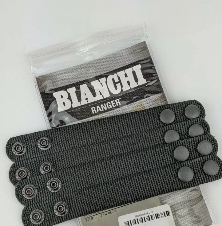 Bianchi Ranger Belt Keeper 4 Pack - Snap Closure - Black Snap- Model 7406 NIP - Image 1 of 4
