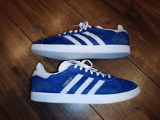 Mens Adidas Gazelle Trainers In Ink Blue / White Trim In Size 9 UK Rare  