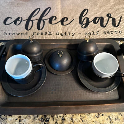 Juego de café turco, juego de tazas de café de cobre con bandeja hecho a mano Foto 1 de 4