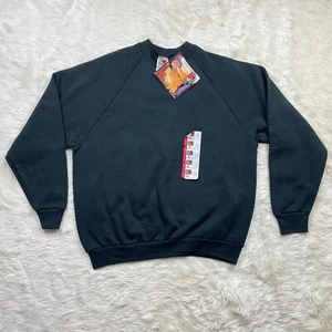 NWT Fruit of the Loom VTG Blank Womens Sweatshirt Large Black New Old Stock 90s - Picture 1 of 10