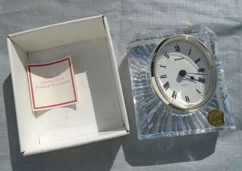 Clock Oval Mantle Desk Staiger Germany Movement France Glass Housing Cover