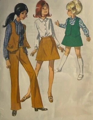 CUT VINTAGE 1970  STYLE SEWING PATTERN GIRLS SEPARATES 2542 6 - Image 1 of 2