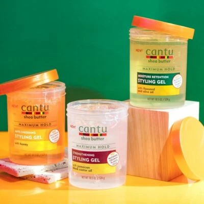 Cantu Shea Butter Styling Gel Maximum Hold No Flakes Differnt Flavours - 18.5oz
