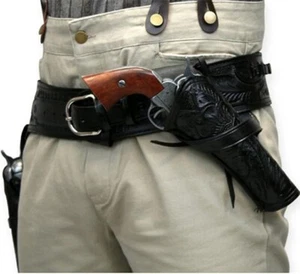 Western Cross Draw Holster Tooled Leather Standard Handed Revolver Holster - Picture 1 of 6
