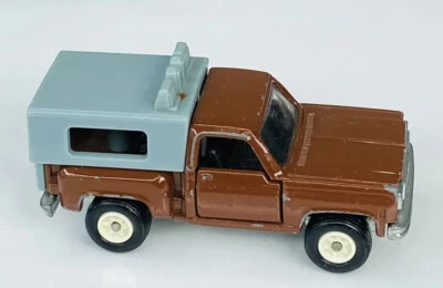 TOMY TOMICA POCKET CARS CHEVROLET PICK UP TRUCK OPENING DOORS BROWN - Image 1 of 4