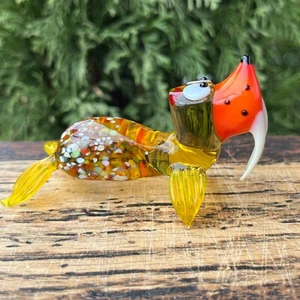 Yellow Glass Walrus Figurine – Blown Art Glass Animal Sculpture – Walrus Gifts - Picture 1 of 9