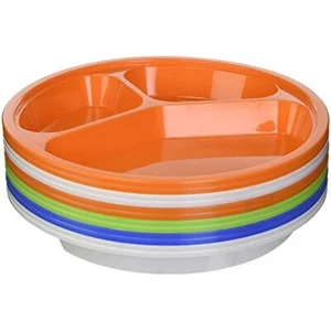 PLATE 3 COMPARTMENT 2PK 4 COLORS IN PDQ #3 STAR PLATE, Case Pack of 48 - Picture 1 of 2