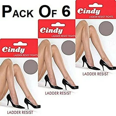 Pack of 6 Ladies Ladder Resist Tights Women's Cindy 20 Denier Underwear - Image 1 of 3