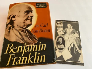 Benjamin Franklin Biography by Carl Van Doren Bonus The Perfume Letter Rare - Picture 1 of 10