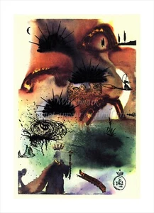 SALVADOR DALI Alice in Wonderland Rolled Canvas Print The Lobster's Quadrille - Picture 1 of 1
