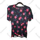 Hollister Must Have Hawaiian Flower Black Tee Shirt