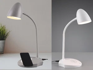 LED Schreibtischleuchten RETRO Design Tischlampen mit qi induktiver Ladestation - Bild 1 von 11