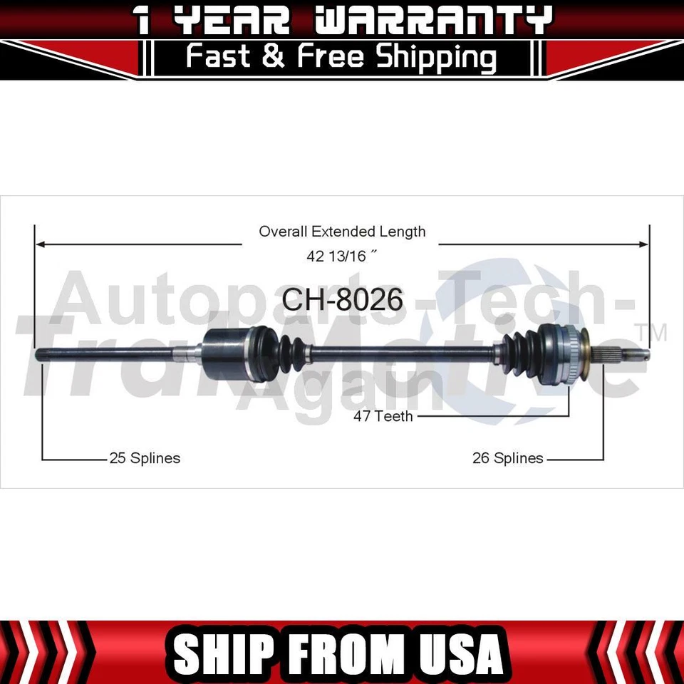 Eje delantero derecho TrakMotive 1 para Dodge Grand Caravan 1997-2004 Foto 1 de 1