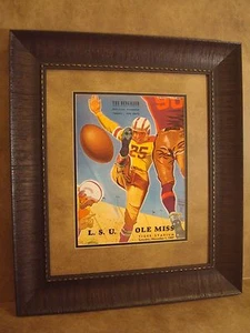 "PROGRAMA DE FÚTBOL AMERICANO UNIVERSITARIO LSU TIGERS DE COLECCIÓN ENMARCADO ""LSU VS. OLE MISS REBELDES" - Imagen 1 de 6