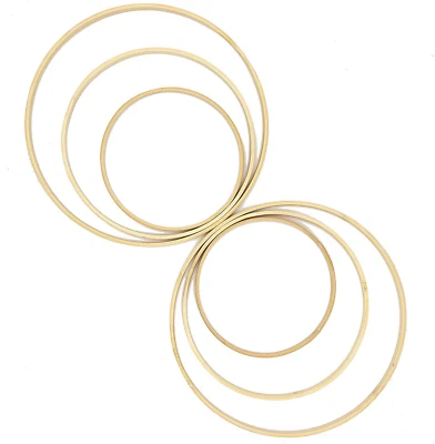 EKO DEKO Bambus Ringe 6er-Pack: 2x20cm, 2x25cm, 2x30cm Holzringe zum Basteln Holzreifen