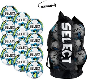 Pallone da calcio Select Club DB V22 confezione 12 palline bianco/blu, taglia 3 con pompa e borsone - Foto 1 di 7