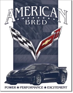 Chevrolet Corvette Logo Chevy Muscle Car C7 Garage Wall Decor Metal Tin Sign - Picture 1 of 4