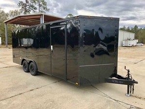 NEW 8.5X20 V-NOSE ENCLOSED CAR HAULER CARGO UTILITY TRAILER , LED'S, 8.5 x 20