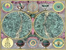 MA02 Vintage Celestial Map Planisphaerium Coeleste Astronomy Poster Print A3/A4 