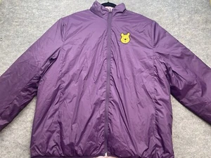 Winnie The Pooh And Pals Puffer Coat Size XL Reversible Purple Pink Full Zip - Picture 1 of 16