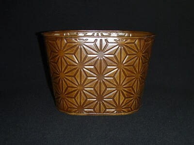 Geometric Flowers - Tin Storage Container, Metal Planter, Wastebasket - Image 1 of 4