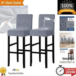 Elegant Floral Waterproof Bar Stool Covers Set - Slipcovers for High Backs - Picture 1 of 8