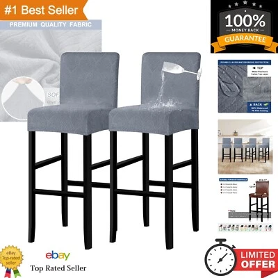 Elegant Floral Waterproof Bar Stool Covers Set - Slipcovers for High Backs - Image 1 of 4