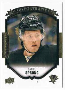 2015-16 UPPER DECK UD PORTRAITS GOLD DANIEL SPRONG 02/99 PITTSBURGH PENGUINS