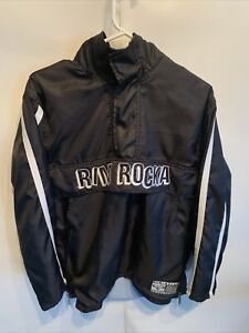 Vintage RIM ROCKA Rucker Park Basketball Black Windbreaker Pullover Jacket Large