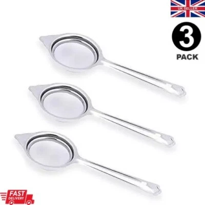 3 x Pack Kitchen Strainer Steel Mesh Colander Tong Tea Small Filter Sieve Fryer  - Image 1 of 4