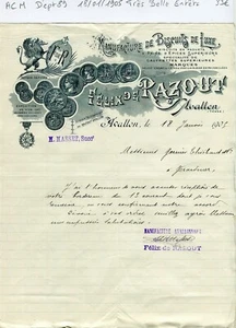 Dépt 89 - Avallon - Très Belle Entête d'une Biscuiterie de Luxe du 18/01/1905 - Picture 1 of 1