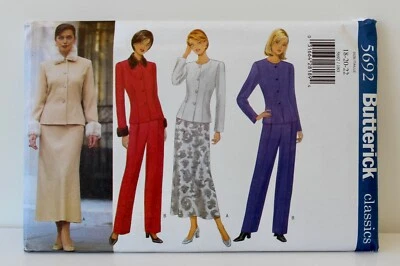 Butterick 5692 Sewing Pattern Misses Jacket Skirt Pants Size 18 20 22 Uncut 1998 - Image 1 of 4