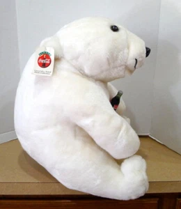 Botella de Coca-Cola Animal Peluche Oso Polar Blanco Sosteniendo Coca-Cola 1993 Six Flags - Imagen 1 de 9