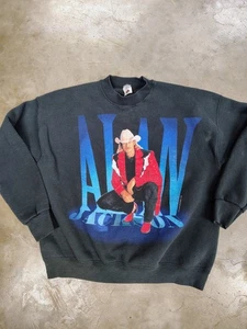 VTG 90s 1995 Alan Jackson Who I Am Gone Country Music Sweatshirt Size Large  - Picture 1 of 11