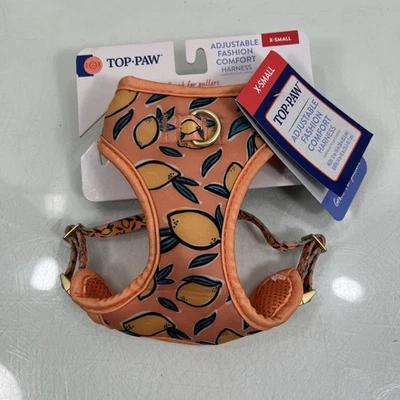 NOVO Arnês Top Paw para Cachorro Limões Pêssego Ajustável Conforto Tamanho Pequeno A-3 - Imagem 1 de 4