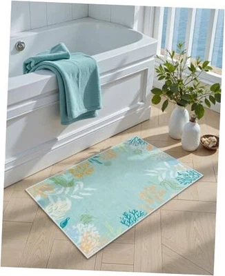  Alfombra Costera 2x3, Pequeña Alfombra Temática Subacuática Verde Aqua, Pila Baja No  Foto 1 de 4