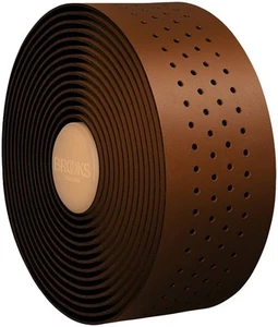 Brooks Leather Bar Tape - Antique Brown Bar End Plugs Included - Picture 1 of 1