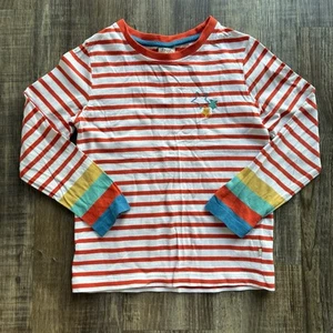 Girls Red Striped Long Sleeve T-Shirt - Age 7-8: Frugi - Picture 1 of 5