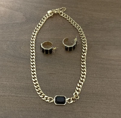 Short & Suite Chunky Gem Choker And Hoop Set - New in Package - Image 1 of 3