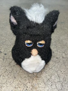 2005 Furby, Black and White with Blue Eyes, Hasbro Tiger Untested Beak Damaged - Picture 1 of 13