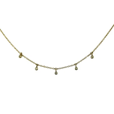 Collar Zoe Chicco Oro Amarillo 14K Colgante Bisel Diamante #23155 Foto 1 de 4