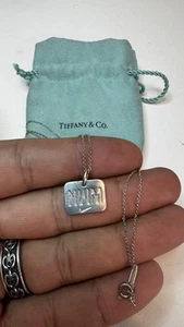 Tiffany & Co. Sterling Silver Nike Women's Marathon I RUN TO BE Necklace 18" - Picture 1 of 2