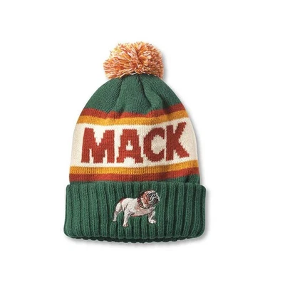 Mack Trucks Beanies: Green/Orange/Ivory Cuffed Knit Pom Beanie | Classic Brands - Image 1 of 2