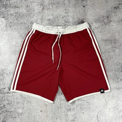 Pantalones Cortos de Natación Adidas Rojo Para Hombre Talla M - 3 Rayas, Forro de Malla, Estilo Playa Foto 1 de 4