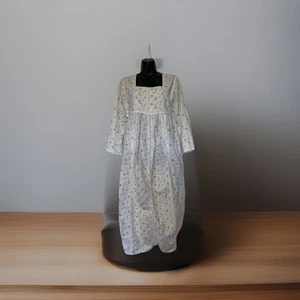 The 1 For U Nightgown Size S White Pink Floral Victorian Cottagecore Long Eyelet - Picture 1 of 6